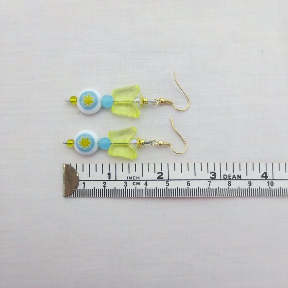 New Blue & Yellow Hand Crafted Butterfly Earrings - Picture 4 of 6
